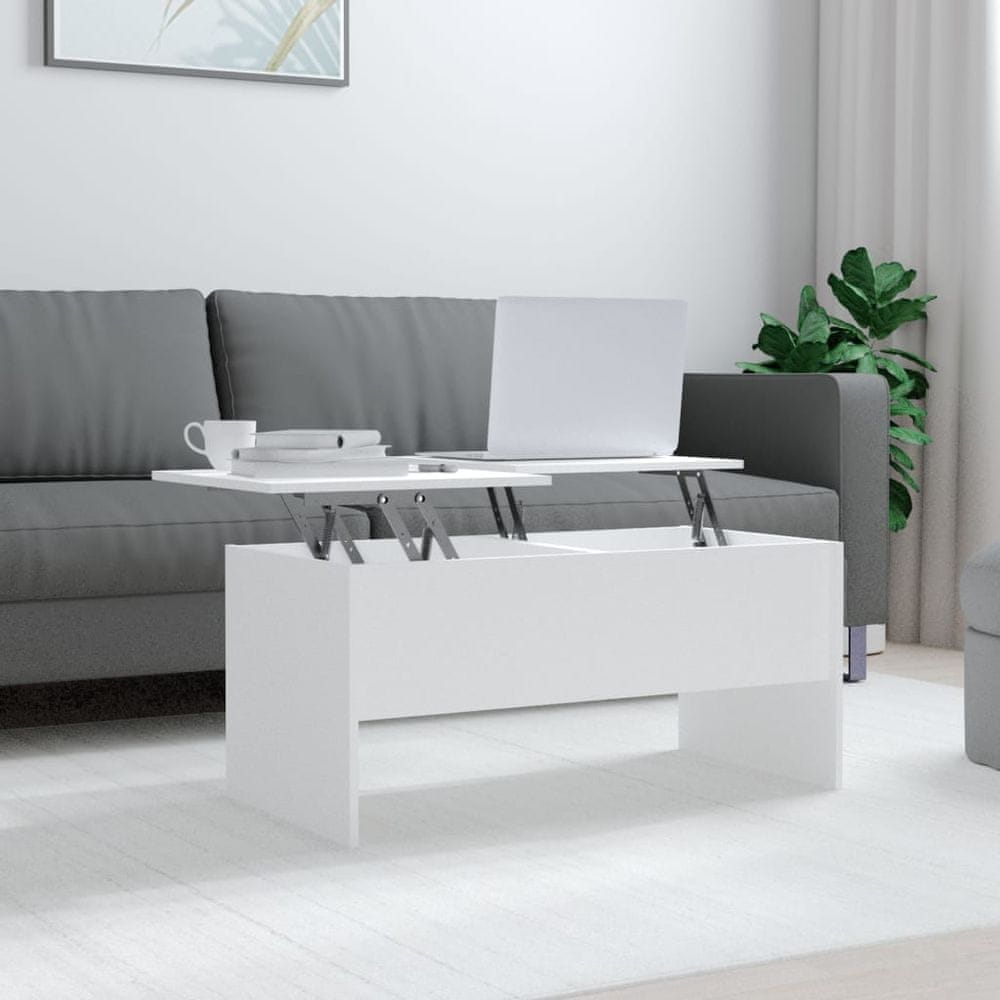 Vidaxl Konferenčný stolík, biely, 102x50,5x46,5 cm, materiál na báze dreva